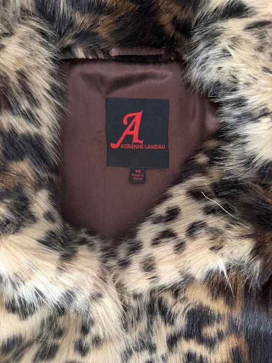 Adrienne Landau Luxe Leopard Faux Fur Coat XS | Statement Editorial Piece - Picture 8 of 13